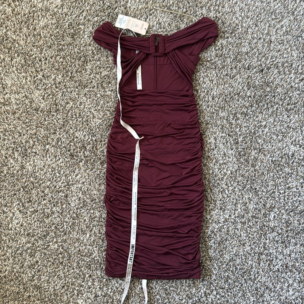 House of CB Burgundy Midi Dress